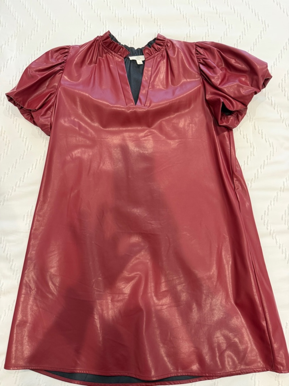 entro Shiny Burgundy Faux Leather dress